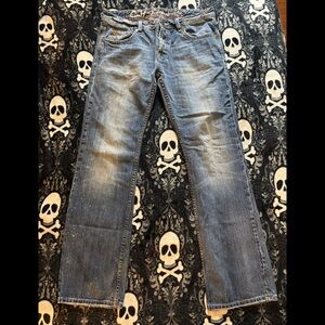 Cult of Individuality Hagen Straight Leg Jeans W33 L34 Distressed Designer Denim